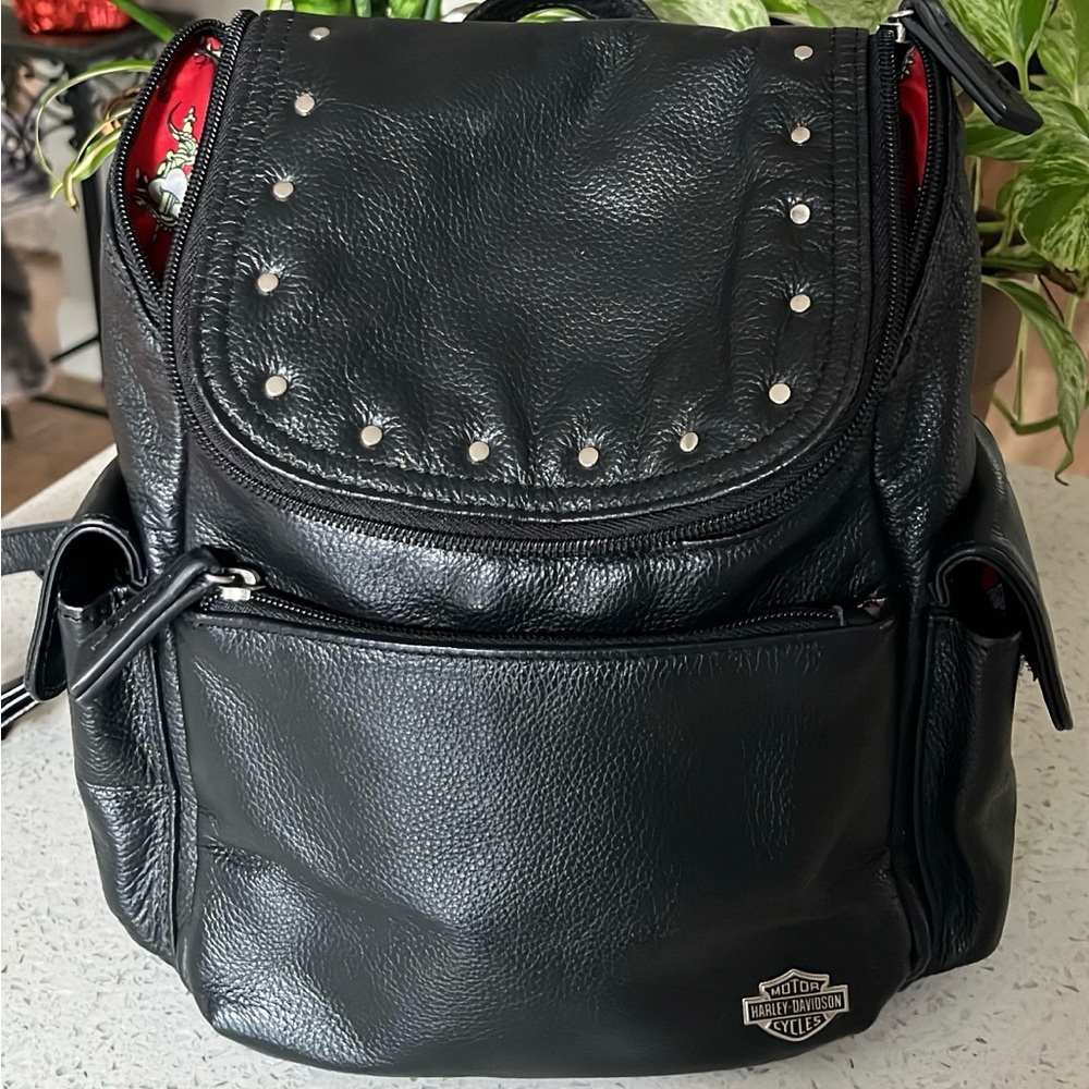 Harley-Davidson Black Leather Backpack